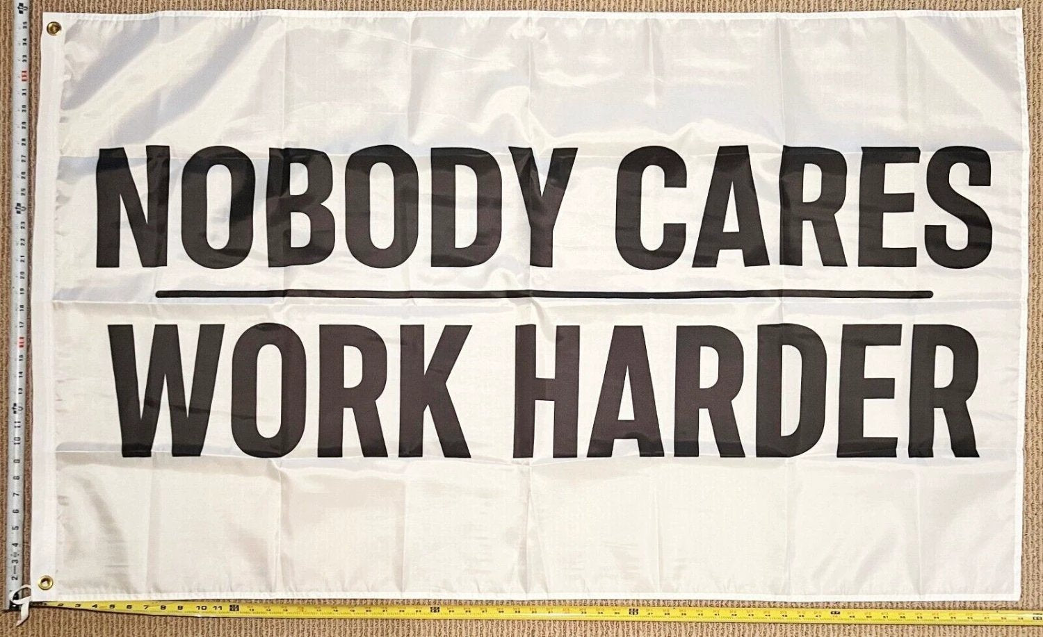 Motivation Flag Nobody Cares Work Harder WH Gym Banner Sign 3x5' by flagsjustdoit