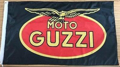 Moto Guzzi Black Flag 3X5 Ft Polyester Banner USA 90x150cm by flagsjustdoit