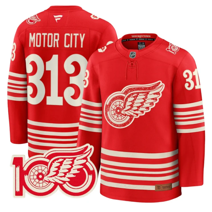 Motor City Jersey #313 Detroit Red Wings Centennial Season Premium Stitched by Hockey David