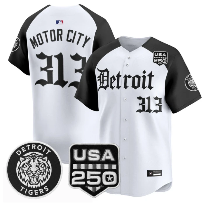 Motor City Jersey #313 Detroit Tigers Gothic Edition Vapor Stitched by My Store