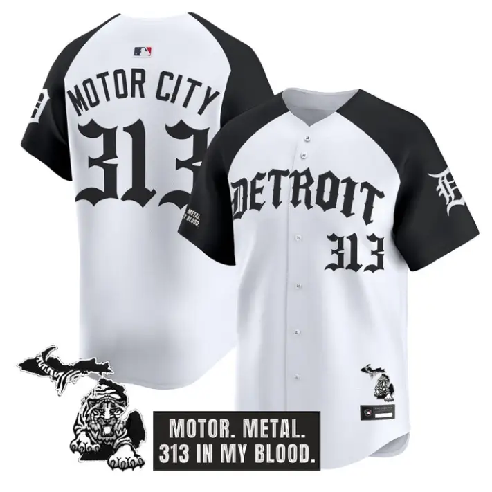 Motor City Jersey #313 Detroit Tigers Old English Edition Stitched by My Store