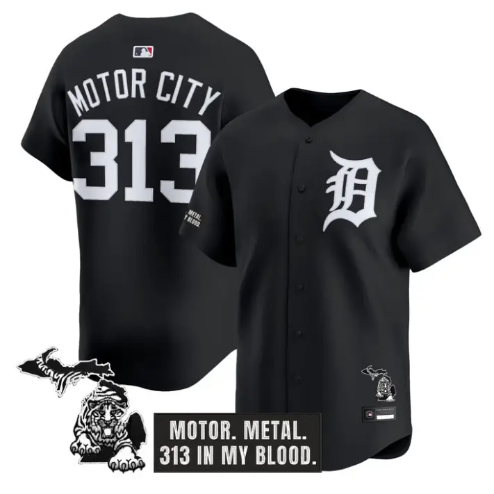 Motor City Jersey #313 Detroit Tigers Old English Edition Stitched by My Store