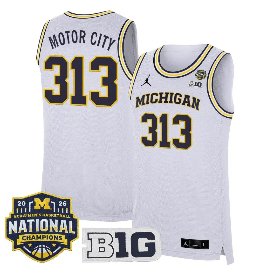 Motor City Jersey #313 Michigan Wolverines 2026 National Champions Stitched by My store basketball