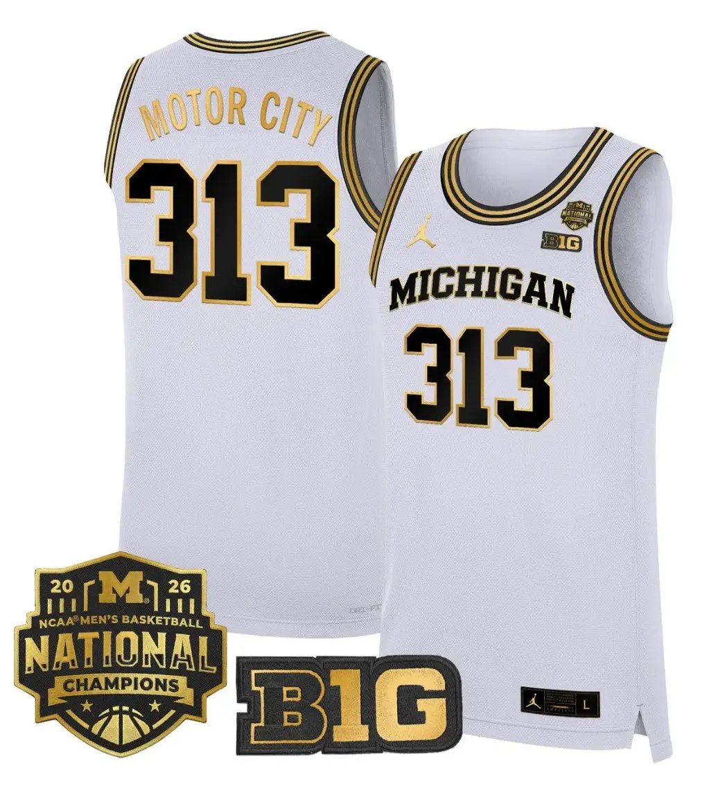 Motor City Jersey #313 Michigan Wolverines 2026 National Champions Stitched by My store basketball