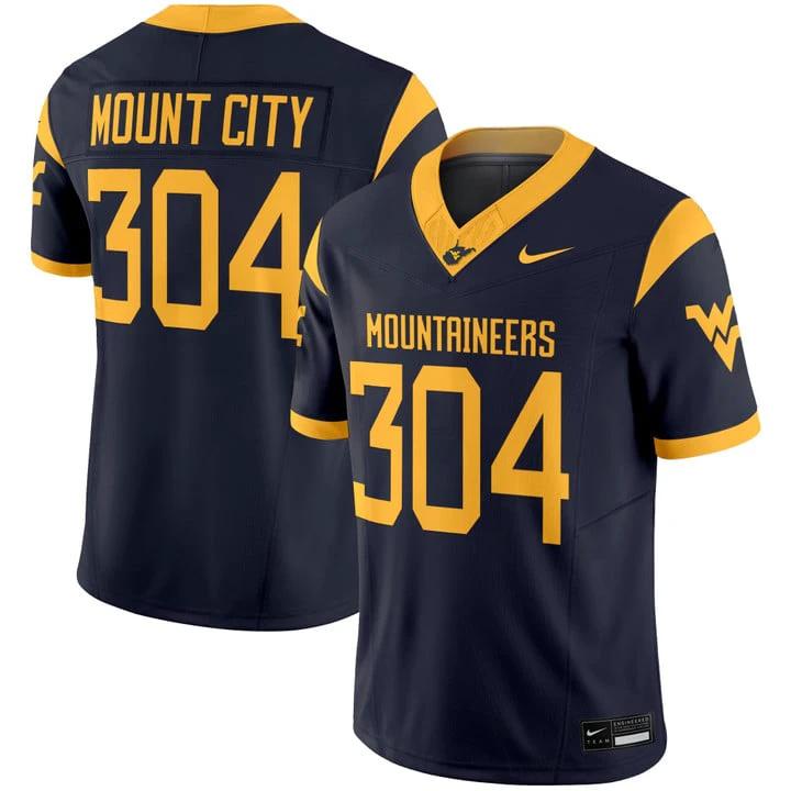 Mount City Jersey #304 West Virginia Mountaineers 2025 Vapor Stitched by My Store NCAA Football Jerseys