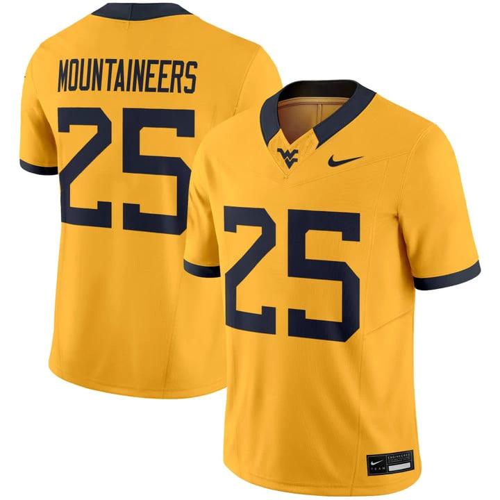 Mountaineers Jersey #25 West Virginia Mountaineers 2025 Limited Stitched by My Store NCAA Football Jerseys