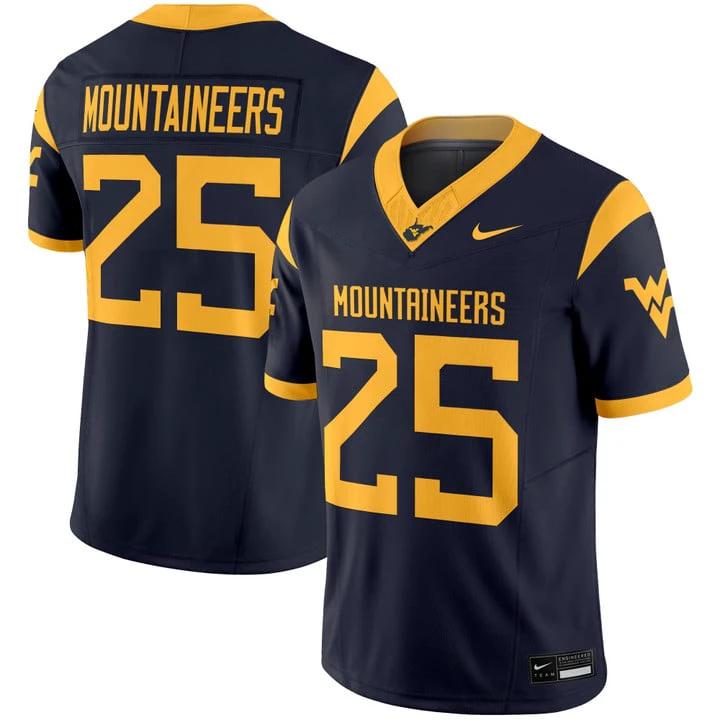 Mountaineers Jersey #25 West Virginia Mountaineers 2025 Limited Stitched by My Store NCAA Football Jerseys