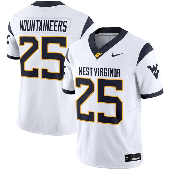 Mountaineers Jersey #25 West Virginia Mountaineers 2025 Limited Stitched by My Store NCAA Football Jerseys