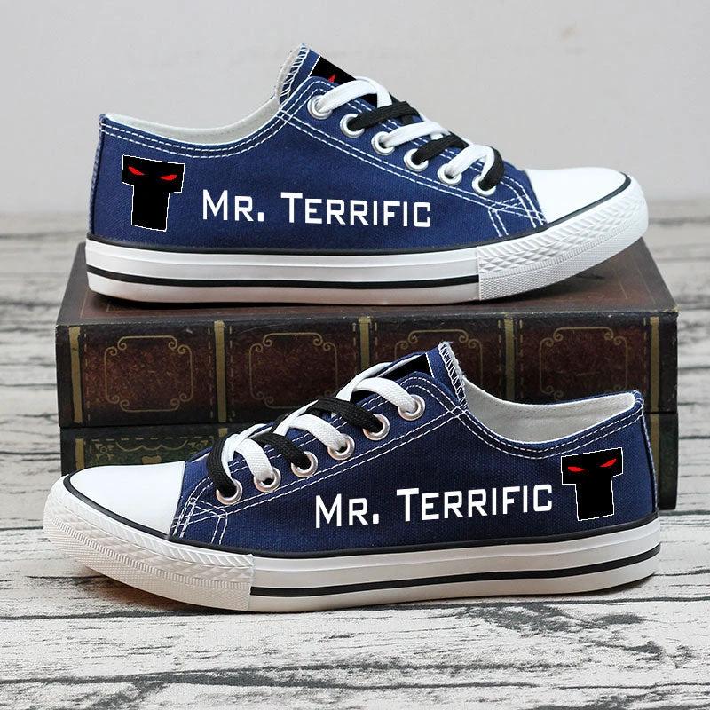 Mr. Terrific Low Top Canvas Sport Sneakers Shoes For Men Women Fans by Crocs