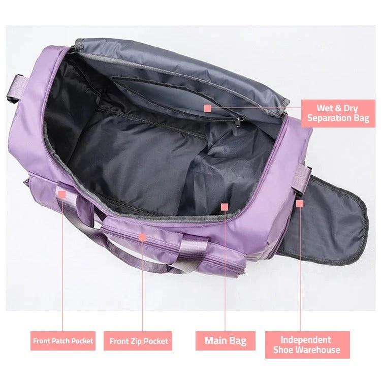 Traventix Travel Bag with Multiple Compartments | Waterproof & Lightweight | Sports, Fitness & Weekend Bag for Men & Women by BowLift