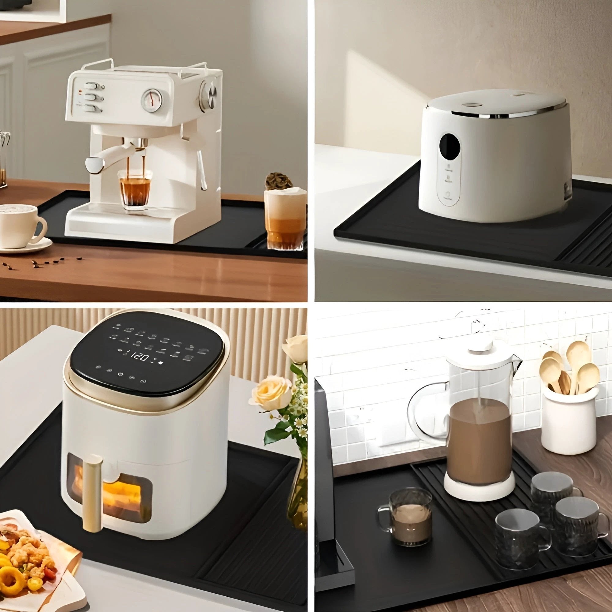 Multifunctional Silicone Coffee Bar Mat with Drainage by Casa & Beyond