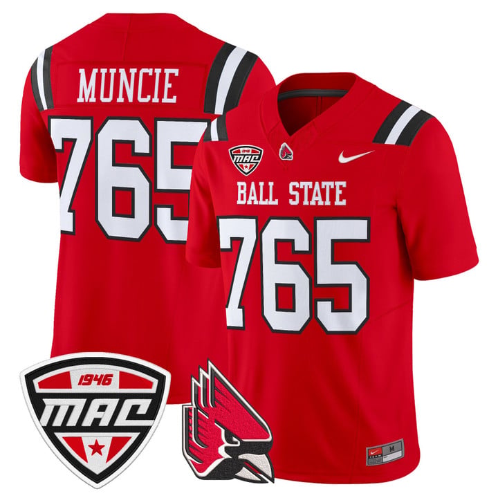 Muncie Jersey #765 Ball State Cardinals 2025 Limited Stitched by My Store NCAA Football Jerseys