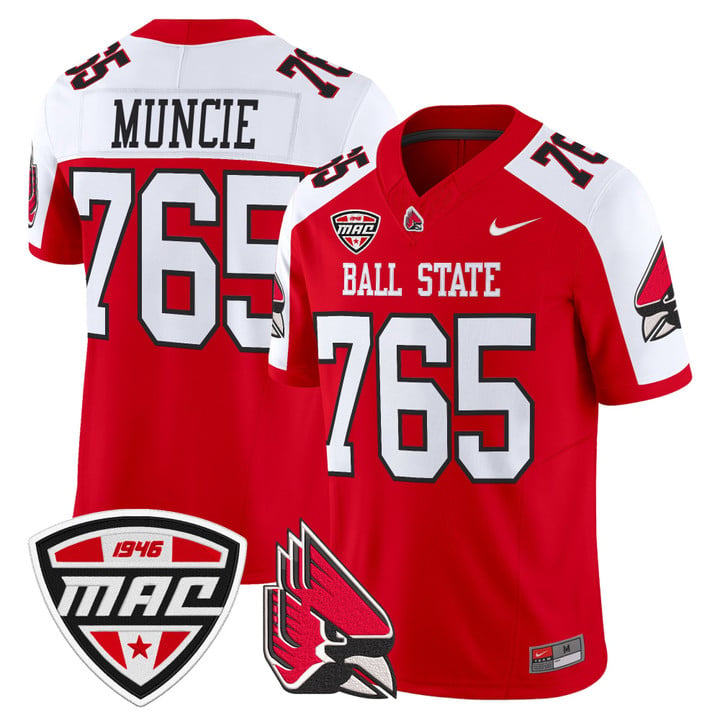 Muncie Jersey #765 Ball State Cardinals 2025 Limited Stitched by My Store NCAA Football Jerseys