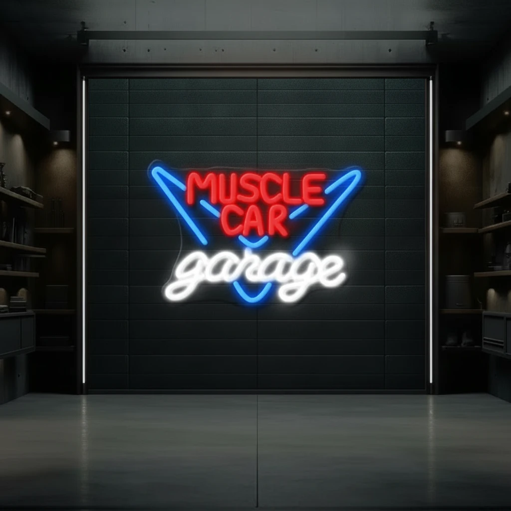 Muscle Car Garage Led Neon Sign Man Cave Room Decor by Neonchics