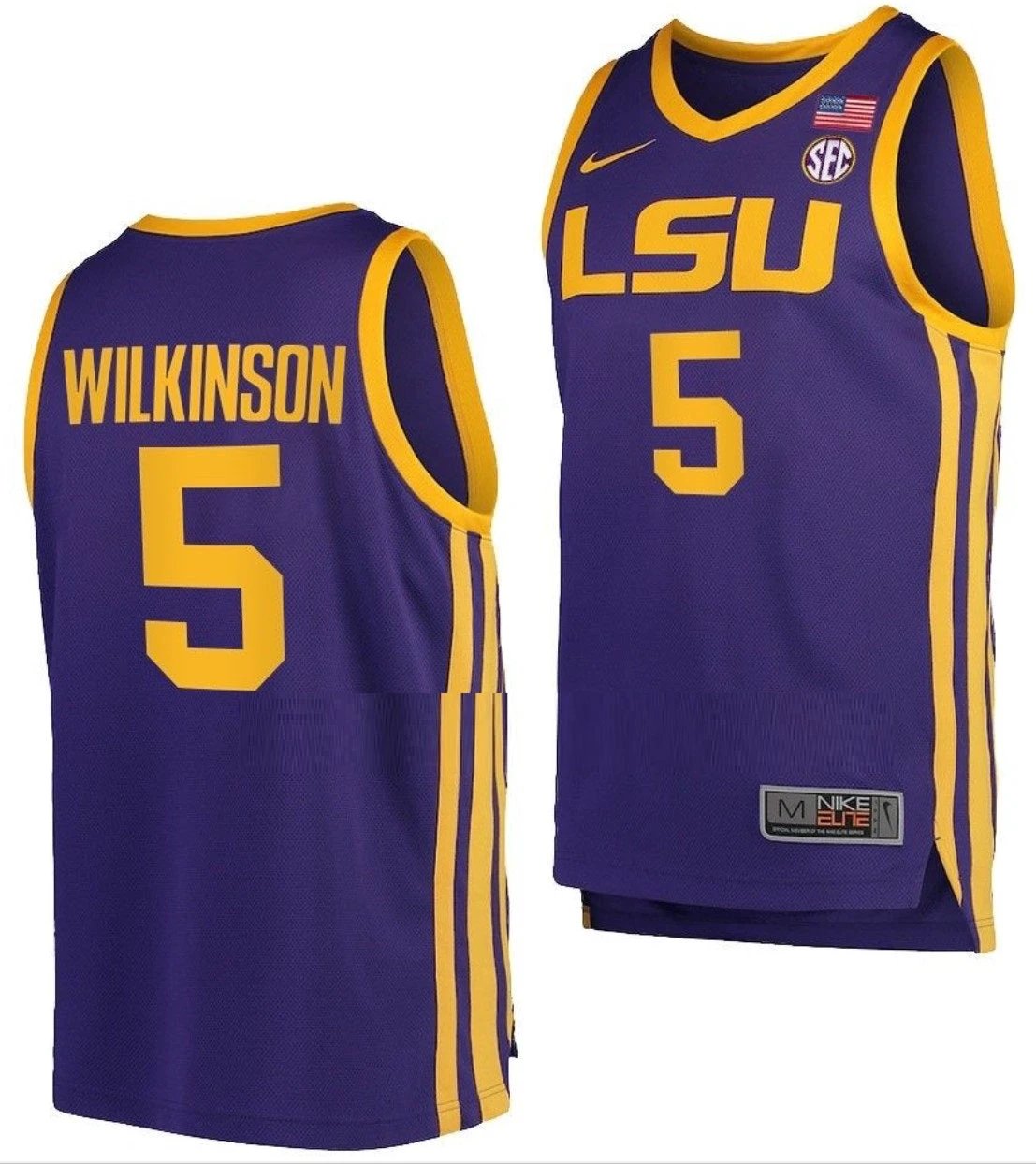 Mwani Wilkinson Jersey LSU Tigers College Basketball Purple #5 by My store basketball