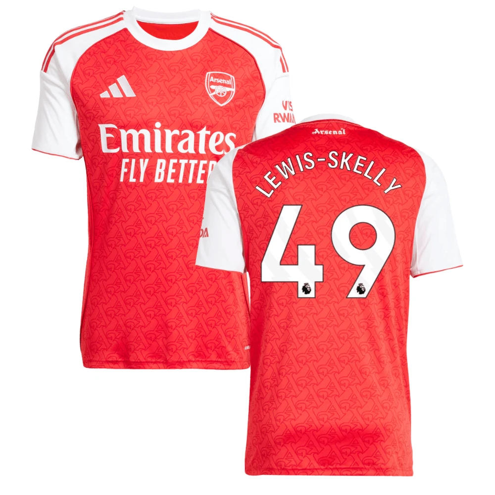 Myles Lewis-Skelly #49 Arsenal 2025-26 Home Jersey – Red by Soccer Jersey