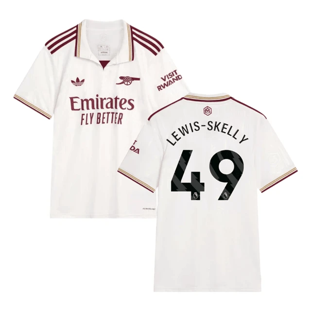 Myles Lewis-Skelly #49 Arsenal 2025-26 Third Jersey – Cream by Soccer Jersey