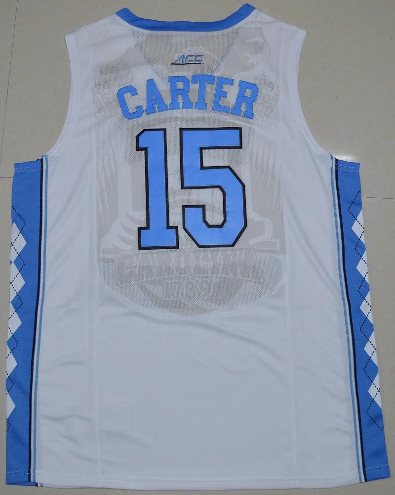 North Carolina Tar Heels #15 Vince Carter NCAA Basketball Jersey White by My store basketball