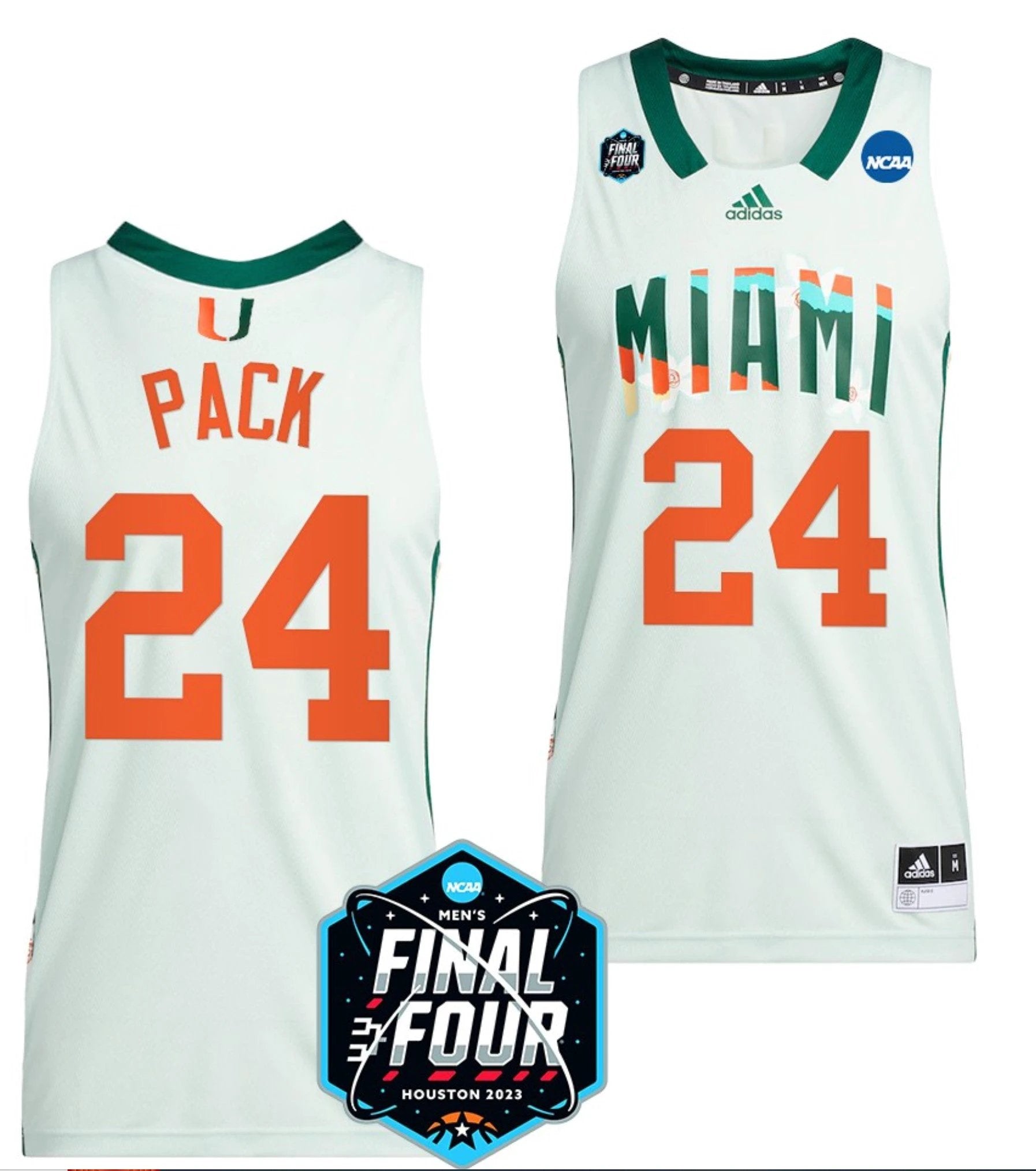 Nijel Pack Jersey Miami Hurricanes 2023 NCAA March Madness White College Basketball #24 by My store basketball