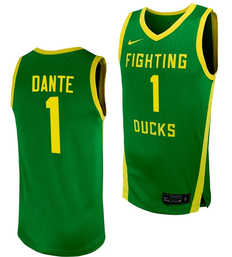 N'Faly Dante Jersey #1 Oregon Ducks Replica College Basketball uniform Green by My store basketball