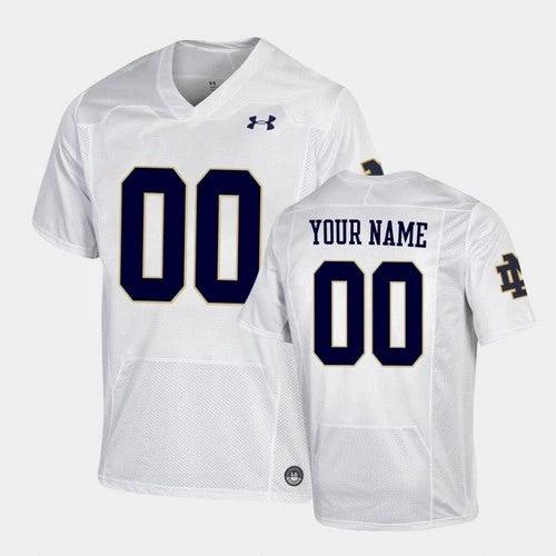 Notre Dame Fighting Irish Custom Name and Number NCAA Football Jersey White by My Store