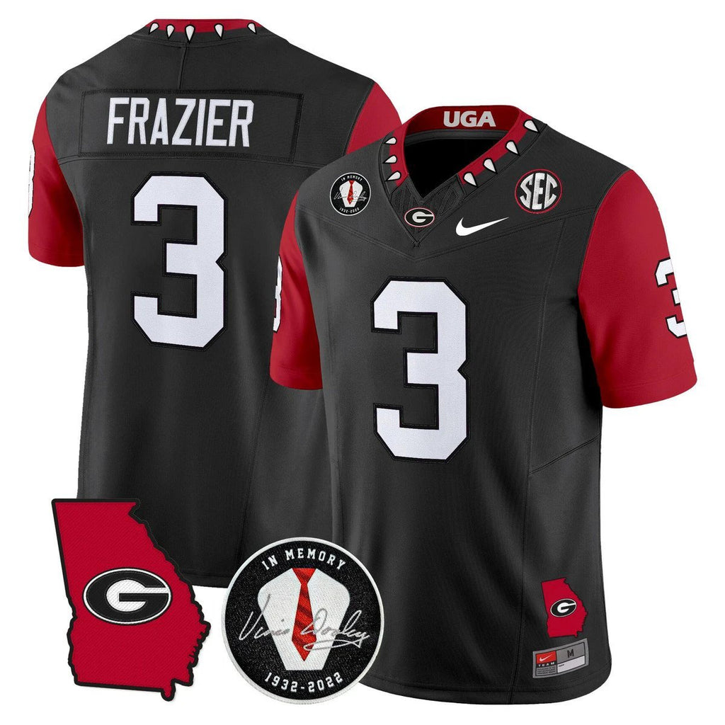 Nate Frazier Jersey #3 Georgia Bulldogs 2025 Vapor Limited Stitched Black by My Store NCAA Football Jerseys