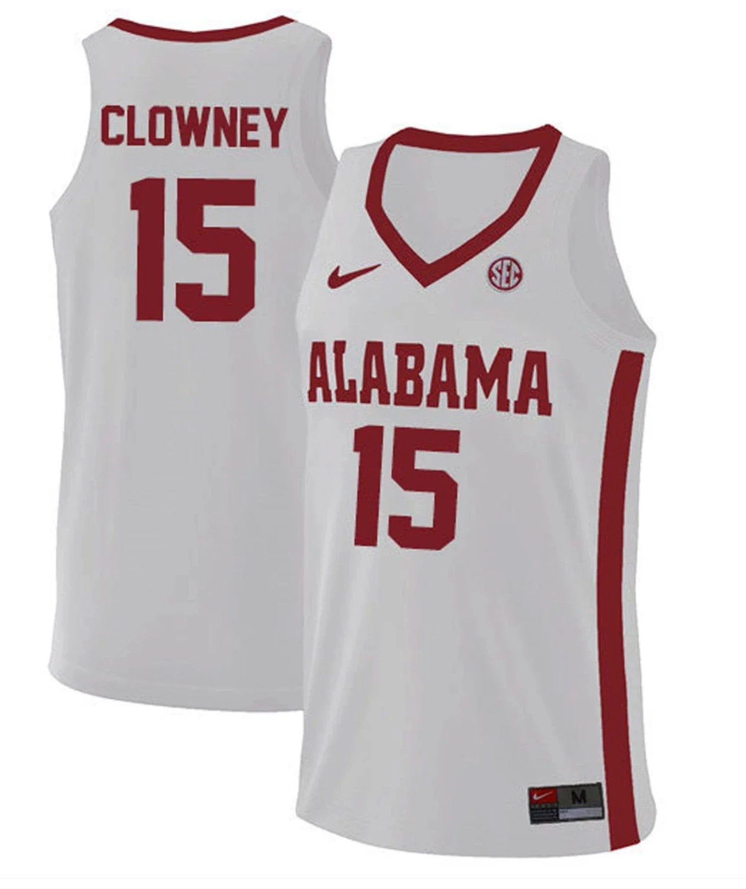 Noah Clowney Jersey Alabama Crimson Tide College Basketball Replica White #15 by My store basketball