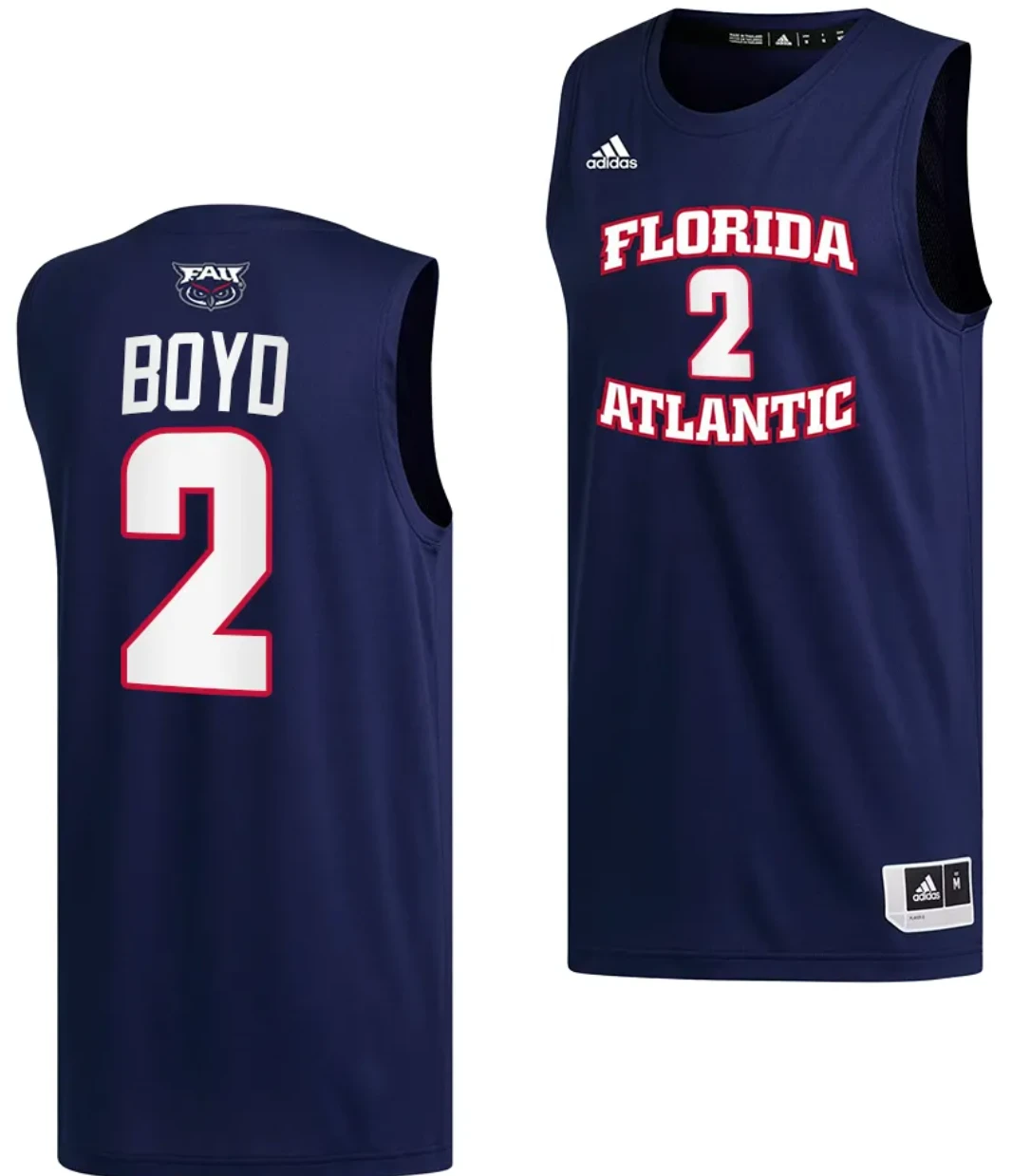 Nicholas Boyd Jersey #2 FAU Owls College Basketball Replica Navy by My store basketball