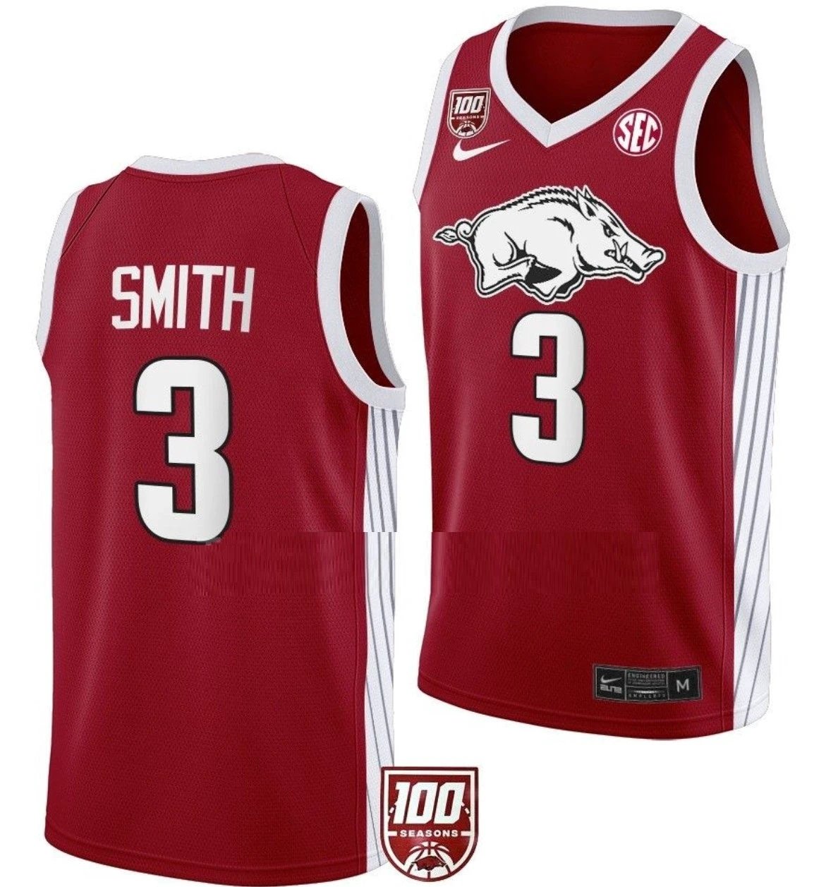 Nick Smith Jersey Arkansas Razorbacks College Basketball 100 Season #3 by My store basketball