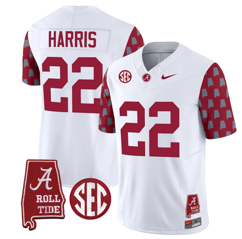 Najee Harris Jersey #22 Alabama Crimson Tide Vapor College Football Limited Stitched Crimson Sleeves by My Store
