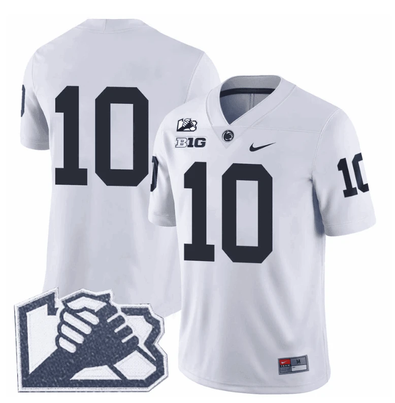 Nicholas Singleton Jersey #10 No Name Penn State Unity Patch Stitched White by My Store