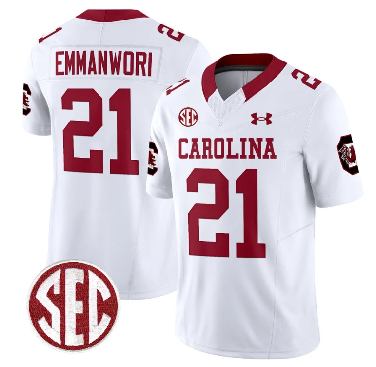 Nick Emmanwori Jersey #21 South Carolina Gamecocks Football 1980 Throwback Vapor Limited White by My Store