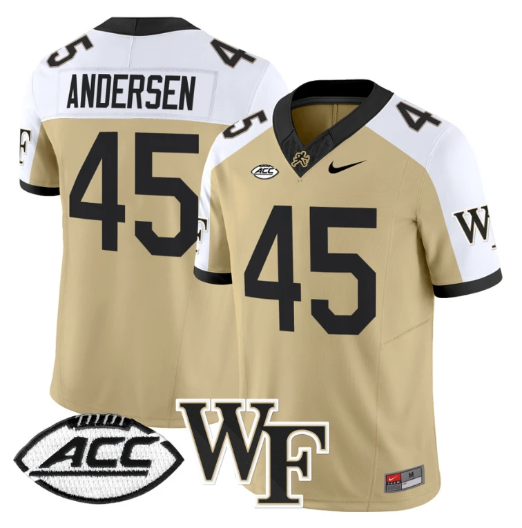Nick Andersen Jersey #45 Wake Forest Demon Deacons 2024 Stitched Gold Alternate by My Store