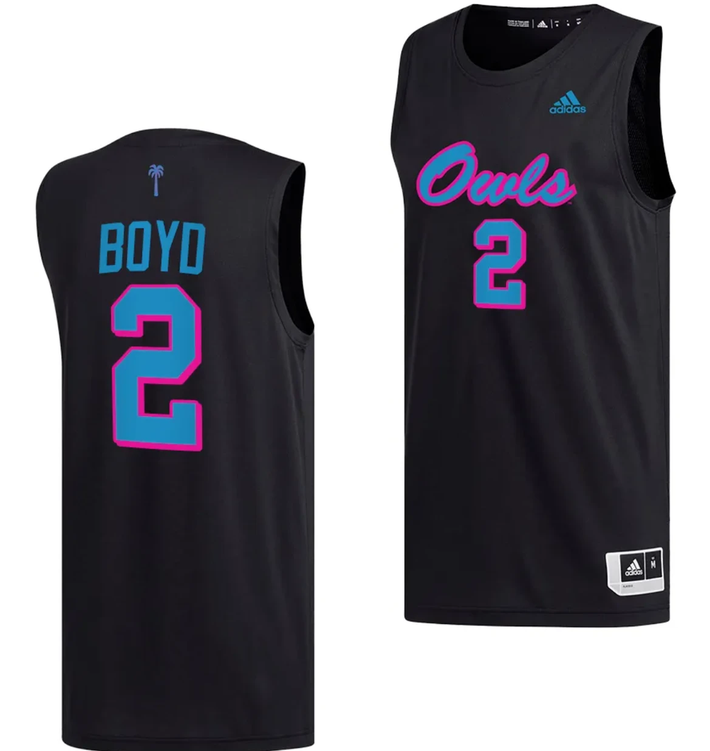 Nicholas Boyd Jersey #2 FAU Owls College Basketball Replica Black by My store basketball