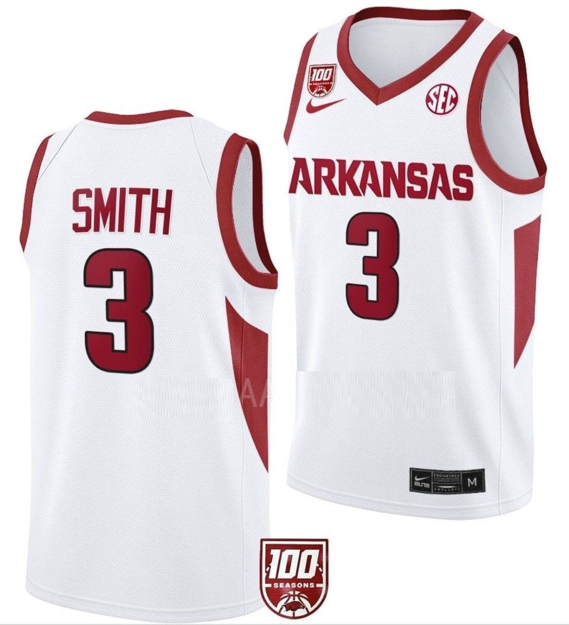 Nick Smith Jersey Arkansas Razorbacks College Basketball 100 Season #3 by My store basketball