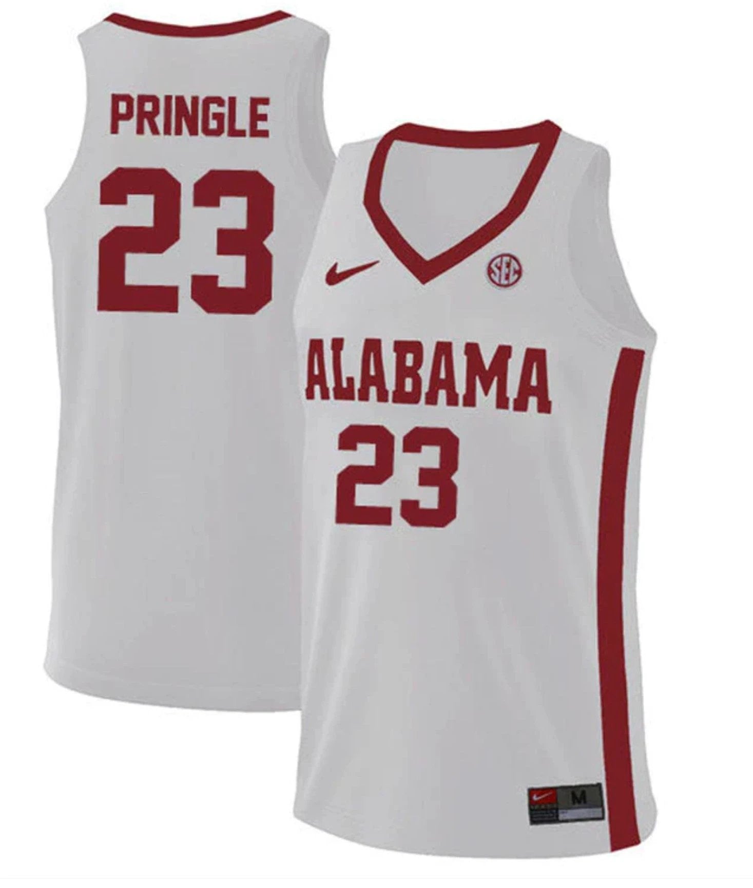 Nick Pringle Jersey Alabama Crimson Tide College Basketball Replica White #23 by My store basketball