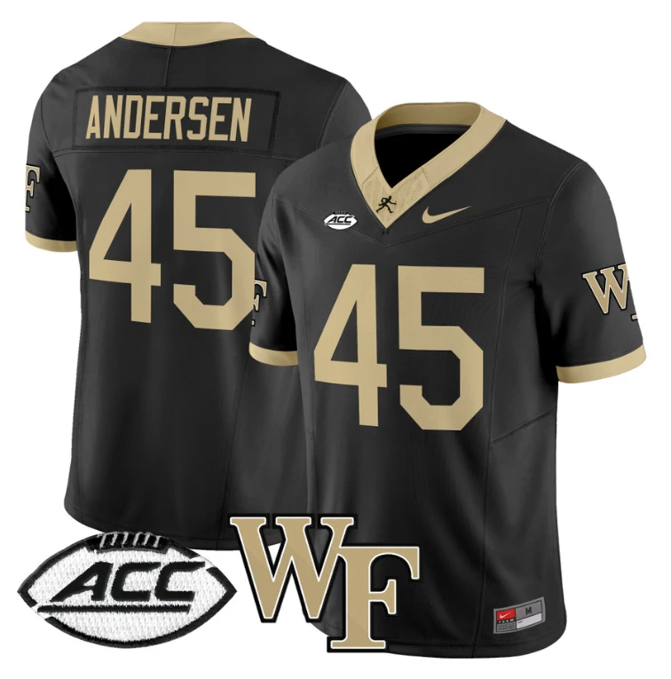 Nick Andersen Jersey #45 Wake Forest Demon Deacons 2024 Stitched Black by My Store