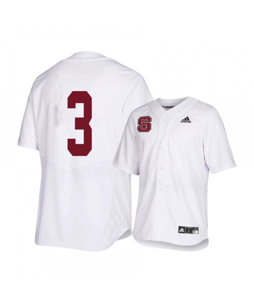 NC State Wolfpack 3 Devonte Brown White College Baseball Jersey by My Store