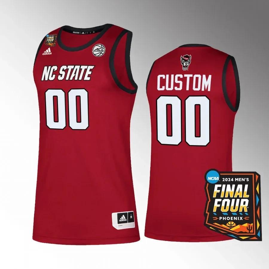 NC State Wolfpack Custom 2024 NCAA March Madness Final Four Red Jersey by My store basketball