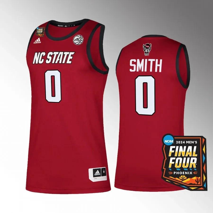 NC State Wolfpack #0 DJ Horne Jersey 2024 NCAA March Madness Final Four Red by My store basketball