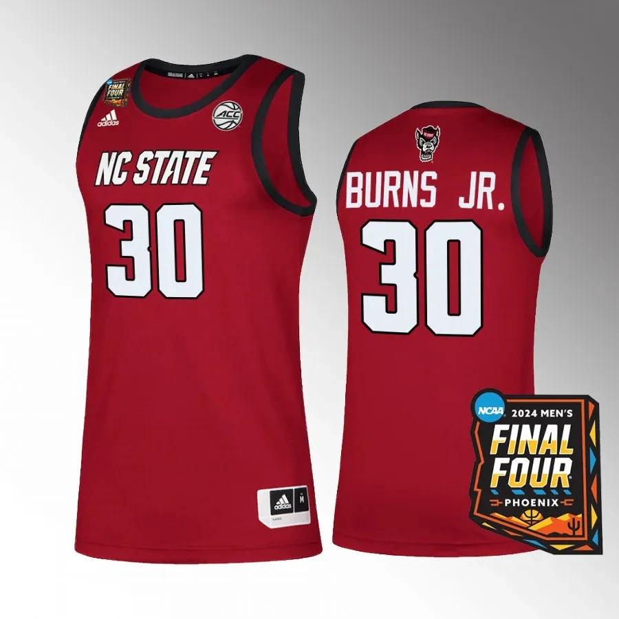 NC State Wolfpack #30 D.J. Burns Jr Jersey 2024 NCAA March Madness Final Four by My store basketball