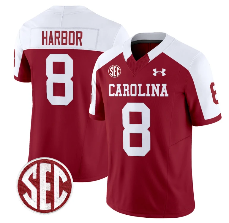 Nyck Harbor Jersey #8 South Carolina Gamecocks Football 1980 Throwback Vapor Limited SEC Patch Garnet Alternate by My Store