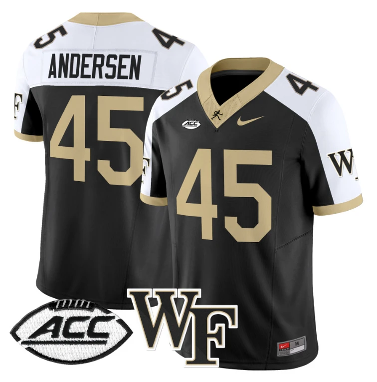 Nick Andersen Jersey #45 Wake Forest Demon Deacons 2024 Stitched Black Alternate by My Store