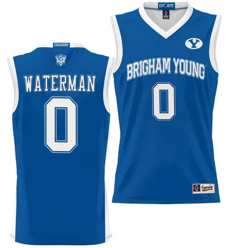 Noah Waterman Jersey #0 BYU Cougars NIL College Basketball Jersey Lightweight Royal by My store basketball