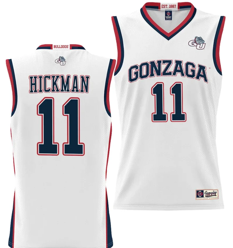 Nolan Hickman Jersey #11 Gonzaga Bulldogs NIL College Basketball Lightweight White by My store basketball