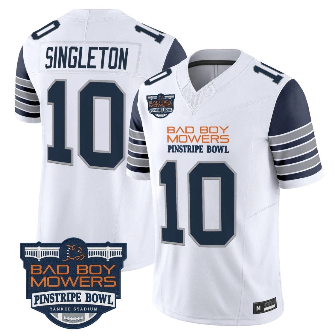 Nicholas Singleton Jersey #10 Penn State 2025 Pinstripe Bowl Stitched White by NCAA Football Jersey