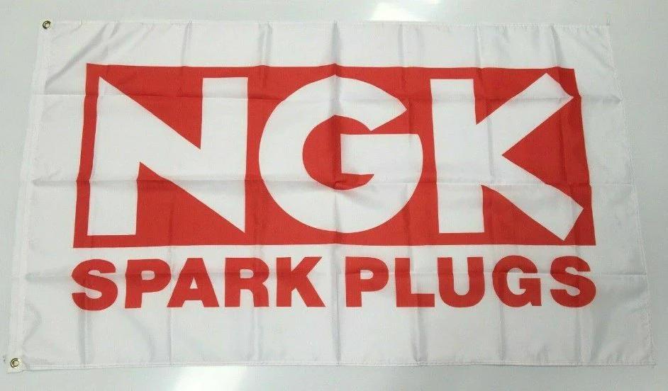 NGK Spark Plugs Banner Flag - Parts Glow Iridium Engine Japan Workshop Mechanic 3x5ft by flagsjustdoit