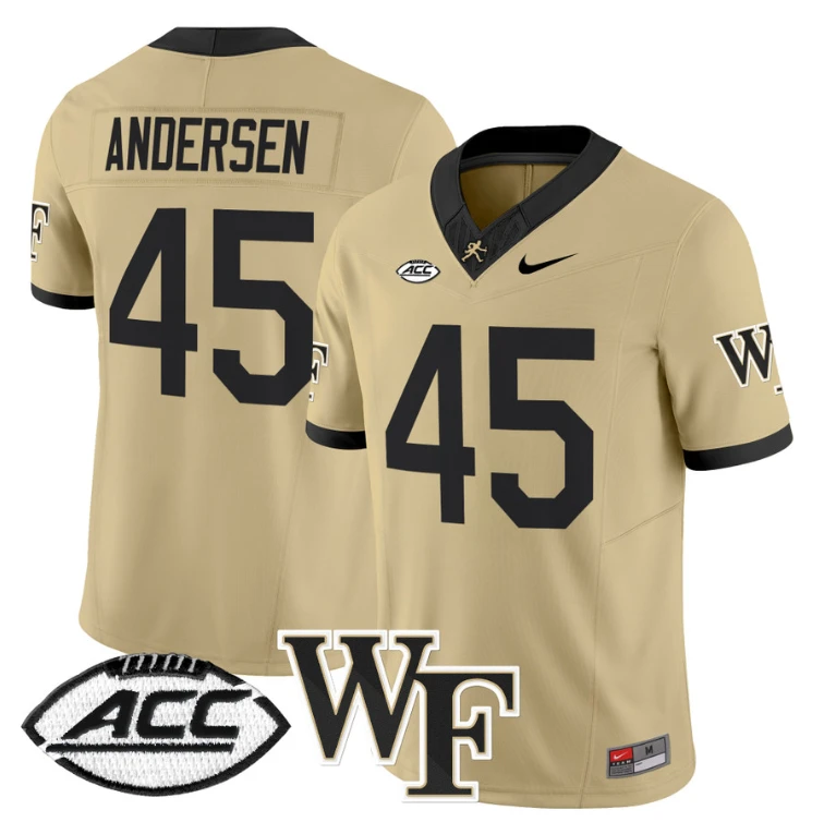 Nick Andersen Jersey #45 Wake Forest Demon Deacons 2024 Stitched Gold by My Store