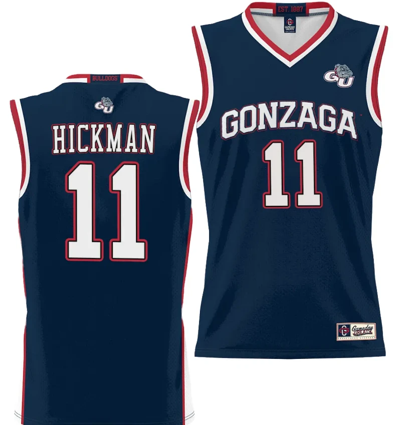 Nolan Hickman Jersey #11 Gonzaga Bulldogs NIL College Basketball Lightweight Black by My store basketball