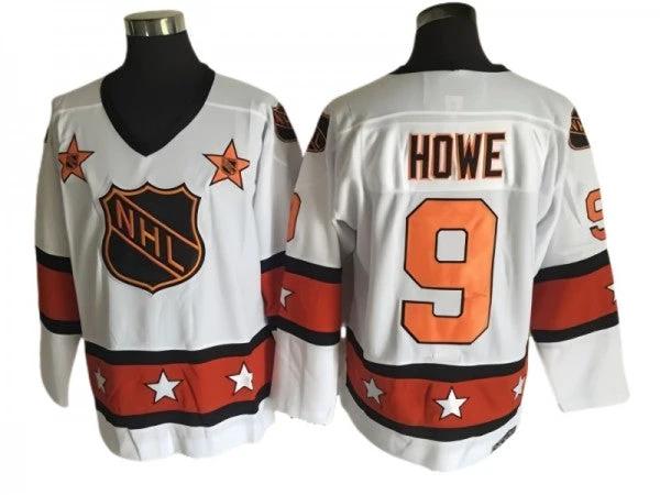 NHL 1973 All Star Game #9 Gordie Howe Vintage CCM Jersey - White by Hockey David